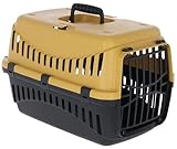 Kerbl Pet Transportbox Expedion, Transportmöglichkeit für Katzen/Hunde/Kleintiere, Kunststoff, Honey|Schwarz, 45x30x30 cm