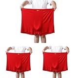 HESYSUAN Herren-Boxershorts, große Modal-Boxershorts, Übergröße, 13XL, 200 kg, Herrenunterwäsche, hohe Taille, Boxershorts für große und große Größen (Rot, 7XL)