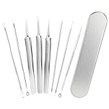 Pavlleen Mitesserentferner Set 8 PCS Edelstahl Akne Pickel Entferner, Komedonenquetscher & Pinzette, Blackhead Remover für Nasen-Gesichtspflege, Professionelles Pickel Ausdrücken Werkzeug