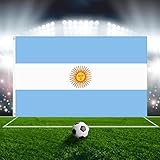 Argentinien Flagge 90 x 150cm Argentina National Flag WM Party Fußball zu Feiern Wetterfeste Fahnen und Flaggen Argentinien Fan Party Dekoration für Draußen und Drinnen Mehrweg (1PCS)