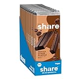 share Vegane Schokolade Mocca Crush Praliné Zartbitter 12x80g – Bio-Schokolade ohne Palmöl – Schweizer Schokoladentafel mit Mokka-Füllung – Mit jedem Kauf eine Mahlzeit spenden