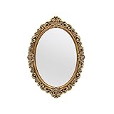 OIGUMR Ovaler Wandspiegel, Vintage, Hängespiegel für Schlafzimmer, Wohnzimmer, Kommode, Dekor (Gold; Rahmengröße: 39,9 x 28,4 cm)