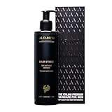 Alfarium Shampoo gegen Haarausfall für Männer Haare und Bart, bekämpft Alopezie - Schwarzes Shampoo mit Peptiden, Koffein und 6 natürliche Wirkstoffe - Haarwuchsshampoo für Herren und Bartreiniger