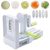 SUPER FOREST Handkurbel-Drahtspule, multifunktionaler Gemüseschneider, manuelle Rübenreibe, Wasserfall-Kartoffelschredder, für kohlenhydratarme/paläo/glutenfreie/vegane Mahlzeiten