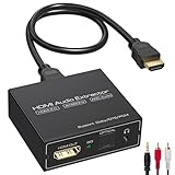 VEDINDUST HDMI ARC Audio Extractor 4K60Hz HDMI Optisch Adapter auf 3.5MM Converter Splitter Mit ARC-Funktion SPDIF TOSLINK Optical und 3,5MM Stereo-Audioausgang Unterstützt LPCM 7.1/DTS/DSD
