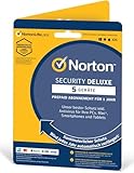 Norton Virenscanner Programm - Security Deluxe 5 Geräte für 1 Jahr - 2024 / 2025 - PKC - Product Key Card - Inklusive Antiviren Software - für Windows, Mac, Android, iOS - KEIN ABO