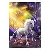 Idena 10841 - Sammelmappe A3 mit Einhorn Motiv, aus robuster Pappe, mit Innenklappen und Gummizugverschluss