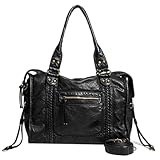 TIAASTAP Vintage City Bag Damen – PU Leder Handtasche Groß Shopper Tasche Y2K Hobo Bag, Schultertasche Arbeitstasche Uni, Japanese School Bag, Damen-Henkeltaschen für Frauen