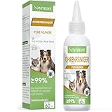 Nayrmaer Ohrenreiniger Hund, 60 ml Hundeohr Reinigungslösung Gegen Ohrmilben Sanfte Pflege Bei Juckreiz Im Ohr, Ohrentropfen Milben, Ohr Reinigen fü Hunde, Katzen und Alle Anderen Tiere Dog