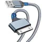 USB-auf-30-Pin-Ladekabel, geflochtenes USB-Ladekabel aus Nylon, kompatibel mit iPhone 4/4s/3G/3GS, iPad 1 2 3, iPod Touch 4 3 2 1, iPod Classic 3 2 1
