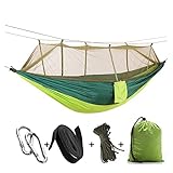 Outdoor-hängematte, Camping-schaukel, 210t Fallschirm-Nylon, Tragbare Kinderhängematte, Hochfestes Reißfestes Netz (Fruity Green A)