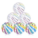 Glovios Wasserball Aufblasbar, 6 Stück Wasserball Kinder, Wasserball Klein, Wasserbälle Strandball Schwimmball für Beach Pool Party Wasserspielzeug