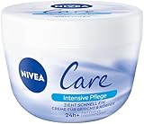 NIVEA Creme Care Intensive Pflege, Gesicht- und Körperpflege mit 24h intensiver Feuchtigkeit, schnell einziehende & nicht fettende Feuchtigkeitscreme (400 ml)