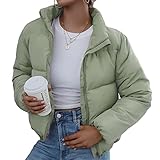 Lässige Fleece-Tunika für Damen, mit Reißverschluss, leicht, langärmelig, durchgehender Reißverschluss, einfarbig, Sweatshirt, lange Jacke, Hellgrün, Größe S