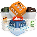 KARAT 4 x Luftentfeuchter mit 8 x 400g Nachüll-Beutel Granulat Raumentfeuchter nachfüllbar & wiederverwendbar (Orange, Hava)