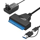 Unnderwiss sata kabel Sata usb festplatten adapter Sata to usb Kompatibel mit externen und internen Festplatten SSD/HDD 2,5 3,5 Zoll Adapter Kompatibel mit Windows, Mac und Linux Betriebssystemen