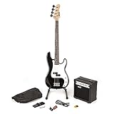 Rockjam RJBG01-SK-BK Bass Gitarre Super-Kit mit Gitarrenverstärker Gitarren-Gitarren-Gitarre und Accessoires Schwarz