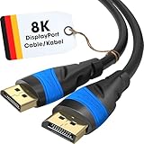 KabelDirekt – 8K/4K DisplayPort Kabel – 2m – DP Kabel, in Deutschland entwickelt – Erhältlich in 0,5-10m (Display Port Monitorkabel für PC/Laptop, 8K@60Hz, Gaming bei 144Hz, Dolby Audio, schwarz)