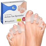 YOGAMEDIC Zehenspreizer & Zehentrenner Herren & Damen - 6 Stück Universalgröße, durchsichtiges Silikon - Hammerzehen Korrektur & Druckstellen-Schutz