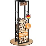 BLACK OAK Kaminholzregal JACK 150x40x25cm schwarz - für innen & außen bis 400kg Holz - Metall Stahl Rahmen pulverbeschichtet rostfrei Brennholzregal Holzregal Kaminholz Aufbewahrung für Brennholz