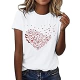 T-Shirt für Damen, Sommer, kurze Ärmel, Basic, Baumwolle, Rundhalsausschnitt, weiß, modisch, originelles T-Shirt, atmungsaktiv, klassische Blusen mit Druck, elegant, lässig, bequem, leicht, lässig