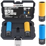 TECPO Kraft Schoneinsätze 2-teilig Alu-Felgen Nuss Set Steckschlüssel Satz Stecknüsse SW 17mm 19mm