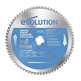 Evolution Power Tools T255TCT-70MS 255 mm verstekzaagblad (ook wel TCT-zaagblad) voor het zagen van dun staal - metaalzaagblad met uiteinde van carbide