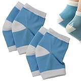 Makhry 2 Paar Feuchtigkeitsspendende Silikon-Gel-Ferse-Socken für Trockene Harte Rissige Haut Feuchtigkeitsspendende Offene Zehe Comfy Erholung Socken (Blau)