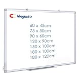 maxtek Magnetisches Whiteboard 90 x 60cm, Magnettafel Pinnwand Magnetisch mit Aluminiumrahmen, Beschreibbares und Löschbares Magnettafeln, Einfach zu Montieren