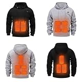 Herren Damen Beheizbarer Hoodie: Heated Beheizter Kapuzenpullover Heizung 5 Heizzonen 3 Temperaturregelung Plüsch Sweatshirt Kleidung