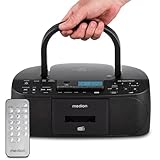 MEDION DRX-1 Plus Boombox (tragbares DAB+ UKW Radio, Bluetooth, CD-Player, MP3, Kassette, Kopfhöreranschluss, Stereo Sound System, AUX, Netz & Batterie) schwarz