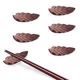WANGCL 5 Stück Essstäbchen Ablage Hause Blattform Essstäbchenhalter aus Holz Stäbchen Halter für Tisch Löffel Gabel