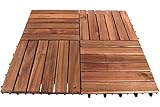 Akazien Holzfliesen Terrassenfliesen 4 Stück 30x30 cm Garten Holz Fliese