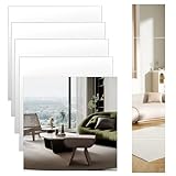 5 Stück Klebespiegel zum Kleben, Acryl Spiegelfliesen Selbstklebende Spiegelfolie Wandspiegel zum Aufkleben, Flexible Acrylspiegel Aufkleber für Wand Badezimmer Schlafzimmer Schrank(20x20cm)