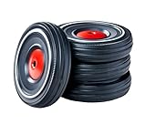 BIG - Bobby Car Whisper Wheels - Flüsterräder für Rutscher Autos, Reifen-Set mit Befestigungsclips und Montageanleitung, für Kinder ab 1 Jahr, Schwarz