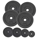 ALPIDEX Hantelscheiben Set Gewichte Gusseisen 5 kg | 10 kg | 15 kg | 20 kg Gewichtsscheiben 30 mm Hantelgewicht, Farbe:4 x 5 kg