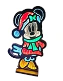 Christmas Inspirations Kurt S. Adler Beleuchtete, verspiegelte Minnie-Maus-Weihnachtsfigur, H40 cm mit 3D Spiegeleffekt | Lichterfigur für Weihnachten, Herbst und Winter- Offiziell lizenziert