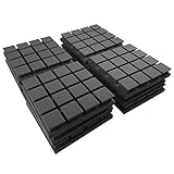 AcousPanel Akustikschaumstoff 12 Stücke Schaumstoffplatten 30x30x5cm Anthrazitgrau. Unkomprimiert