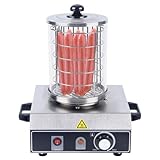 220V 350W Bockwurstwärmer Edelstahl Wurstkocher Würstchenwärmer Einstellbare Temperatur 86-185℉ Glaszylinder Wurstmaschine Hot-Dog Profi-Maschine Mit Deckel 28 * 26 * 35.5Cm