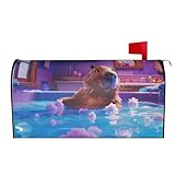 Capybara Badezimmer-Briefkastenabdeckungen, groß, 64 x 53,3 cm, wasserdicht, für Briefkasten, Garten, Terrasse, Außenbereich