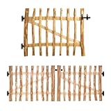 BooGardi Gartentor Holz Bausatz · 168 Größen bis 3m · Breite 120 cm Höhe 100 cm Lattenabstand 7-9 cm · Staketentor Haselnuss · Einflügeltor · Gartentür