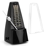 QWORK® Mechanisches Metronom mit Glocke, Lautstärke, Geschwindigkeitseinstellung, für Klavier, E-Gitarre, Bass, Violine, Schlagzeug