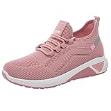 Genérico Golfschuhe für Damen, ohne Schnürsenkel, leicht, für Spaziergänge, Laufen, Outdoor- und Bergschuhe, bequeme Sportschuhe für Damen, Pink, 38 EU