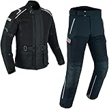 BOSmoto Biker Motorrad Kombi – Wasserdichte Textiljacke und Hose,Biker Motorrad Textil Kombi.Herren Motorrad Sommer Jacke Und Hose (BLACK, L)