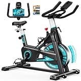 Wenoker Heimtrainer Fahrrad mit App, Ergometer Hometrainer Fahrrad mit Magnetischem Widerstand, Leises Indoor Spinning Bike mit LCD-Monitor, Tablet-Halter, Bis 160KG
