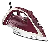 Tefal Ultragliss Plus Dampfbügeleisen, 2800 Watt, Dampfstoß: 250 g/Min., 50 g/Min. Dampfabgabe, kurze Aufheizzeit, Eco Mode, kratzfeste Durilium Airglide Bügelsohle, dunkelrot/silber, FV6810