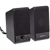 Amazon Basics Computer-Lautsprecher für Schreibtisch-PC oder Laptop , USB-Betrieb, Schwarz, 7,1 x 8,1 x 13,4 cm