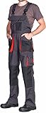 MAZALAT work wear Arbeitshosen männer, Arbeitslatzhose Herren mit Kniepolstertaschen, Größen S-XXXL, Latzhose herren, Arbeitshose Latzhose arbeits Latzhose Qualitat Schwarz/Orange 46