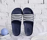 YANG11FAN Duschschuhe Summer Home Indoor Hausschuhe Damen Einfache Gestreifte Hausschuhe Badezimmer Paar Hausschuhe Hausschuhe(Navy Blue,43-44)