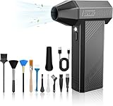 MJY 180000 U/min 85M/S 230g Elektrische Staubgebläse Druckluftspray,7600mah Akku 4-Gang einstellbar Compressed Air Duster Mit LED Laterne für Autostaubsauger PC Reinigungsset,Sofa